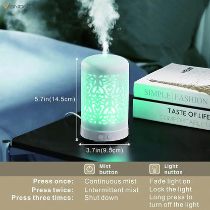 Essential Oil Diffusers Aromatherapy Humidifier: White Ceramic Aroma Infuser for Home Bedroom Office Desk,100Ml Diffuser for Room, Small Ultrasonic Machine Waterless Auto-Off
