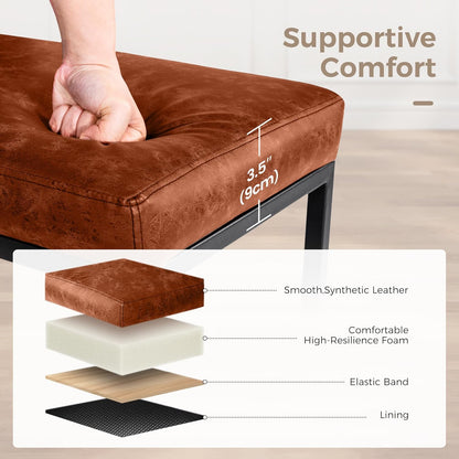 Bar Height Bar Stools 30 Inch Set of 2 for Kitchen Counter Backless Industrial Stool Modern Upholstered Barstool Countertop Saddle Chair Island Stool,330 LBS Bear Capacity,(30 Inch,Brown)