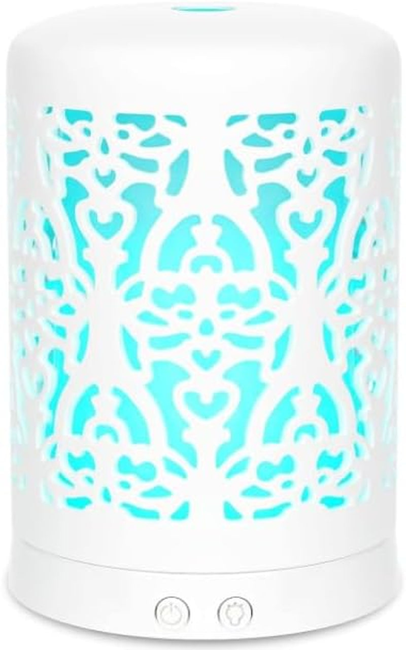 Essential Oil Diffusers Aromatherapy Humidifier: White Ceramic Aroma Infuser for Home Bedroom Office Desk,100Ml Diffuser for Room, Small Ultrasonic Machine Waterless Auto-Off