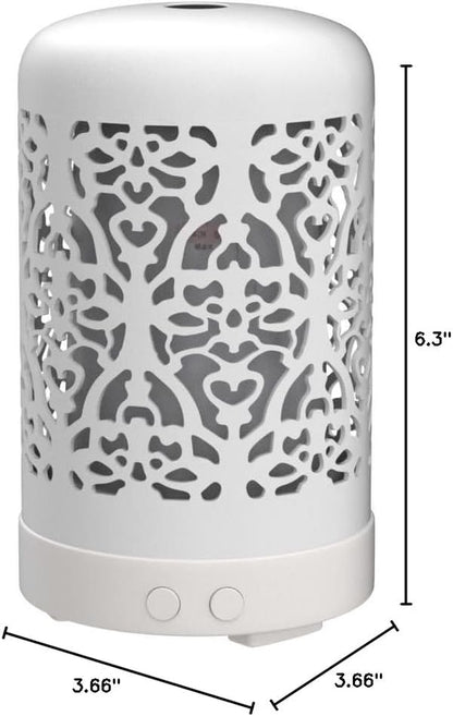 Essential Oil Diffusers Aromatherapy Humidifier: White Ceramic Aroma Infuser for Home Bedroom Office Desk,100Ml Diffuser for Room, Small Ultrasonic Machine Waterless Auto-Off